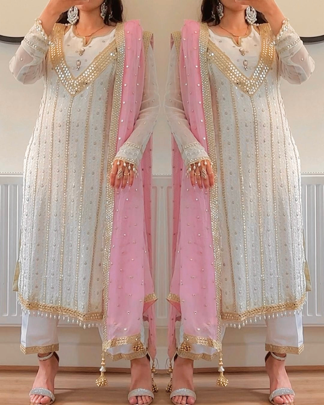 New Designer Party Wear Long Pakistani Suit in Fancy Style-NF-(1213)