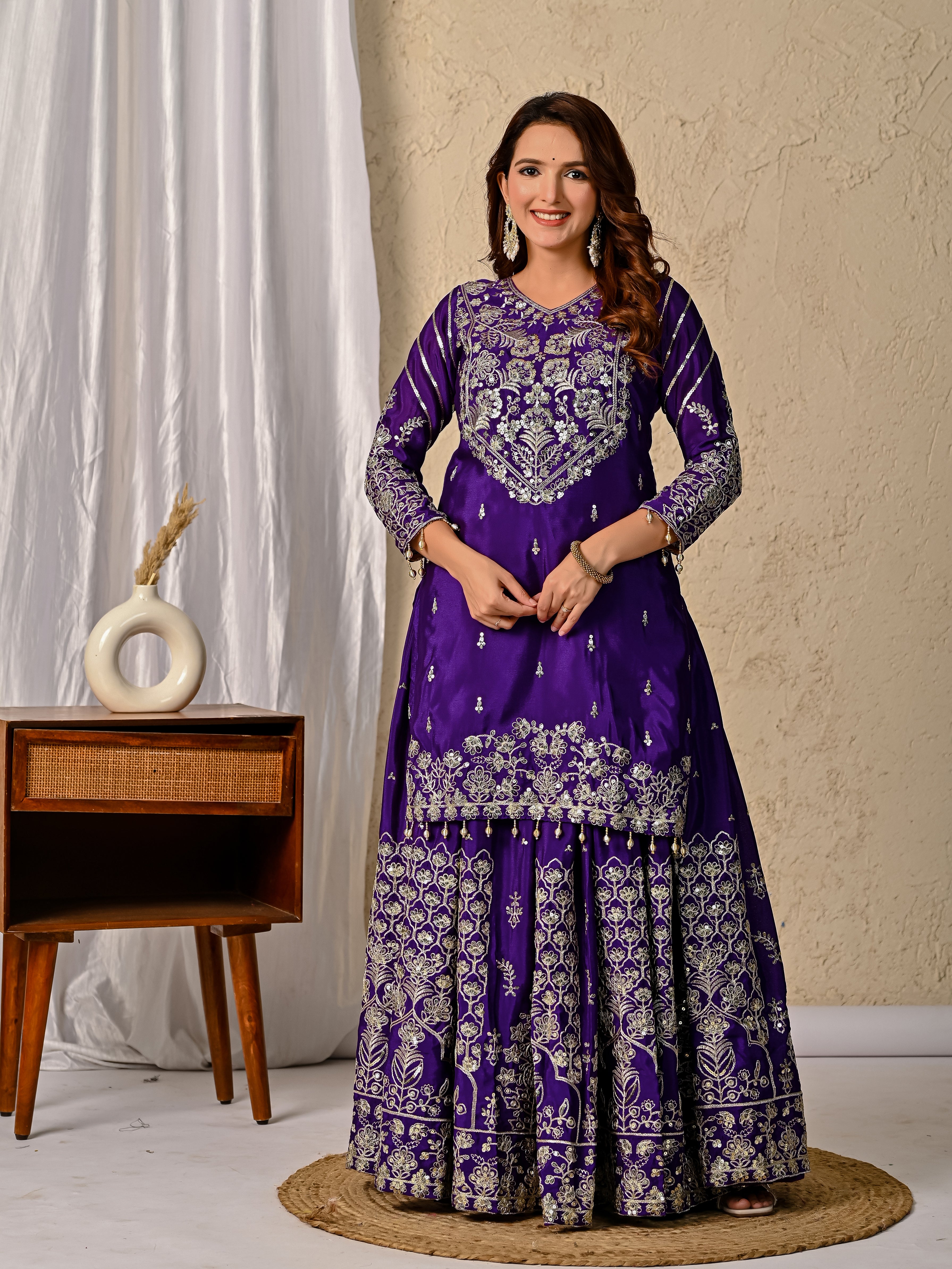 Elegant Designer Lehenga with Embroidery & Sequence Work-NF-(1245)