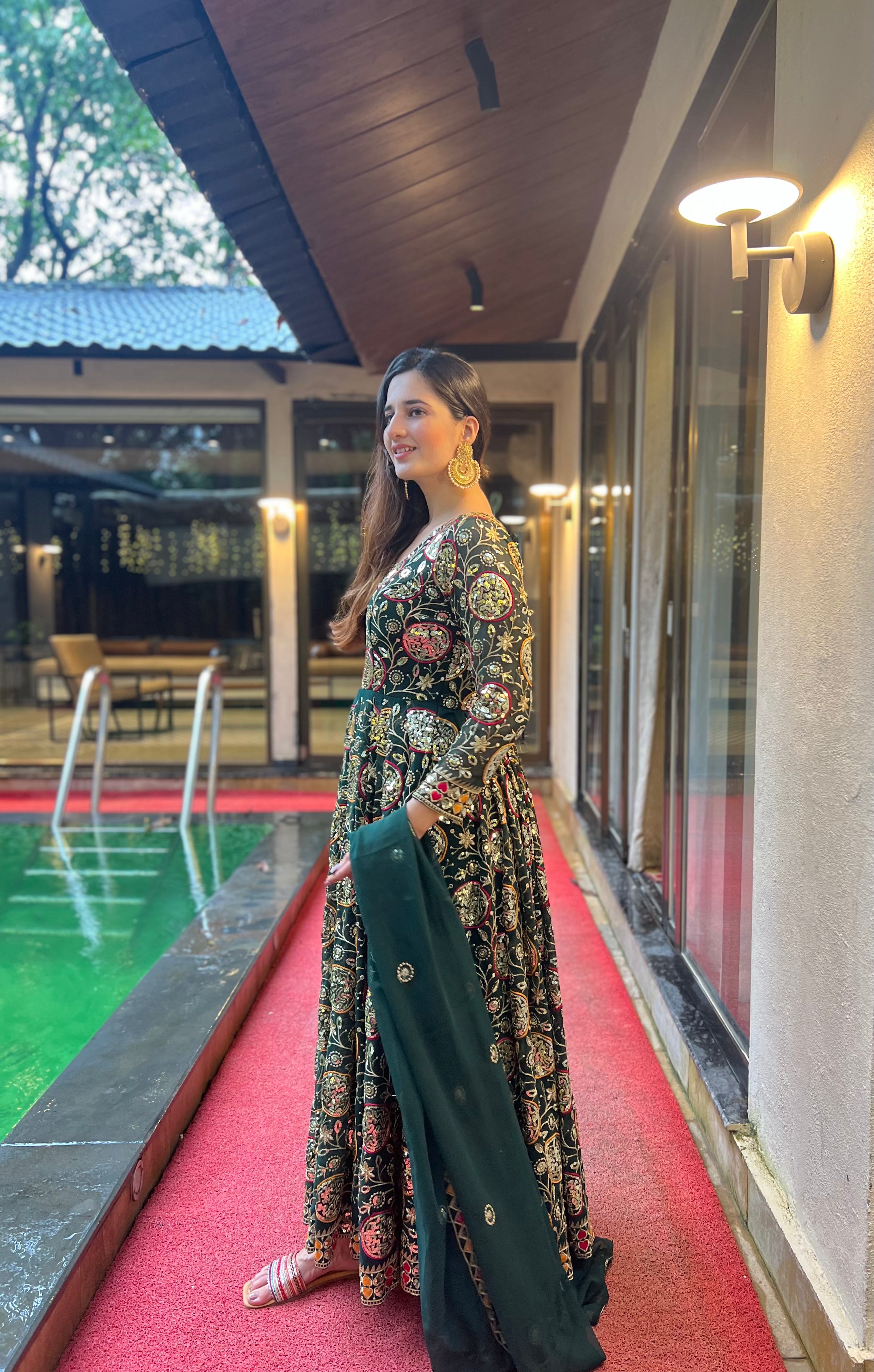 Presenting a Stunning Fancy Style Anarkali Suit – NF-(1178)