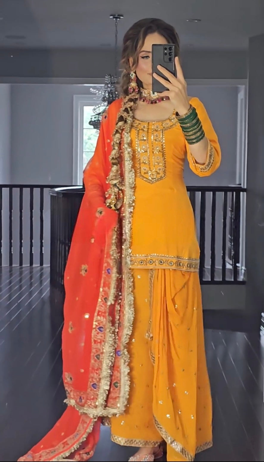 Launching New Designer Party Wear Look – Top, Dhoti Skirt &amp; Dupatta- (NF-1226)