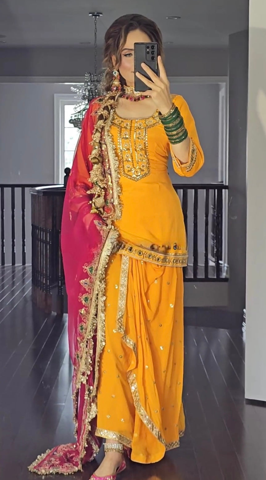 Launching New Designer Party Wear Look – Top, Dhoti Skirt &amp; Dupatta- (NF-1226)