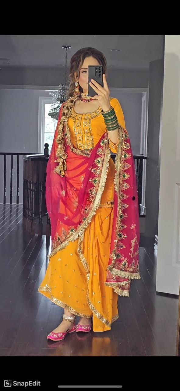 Launching New Designer Party Wear Look – Top, Dhoti Skirt &amp; Dupatta- (NF-1226)
