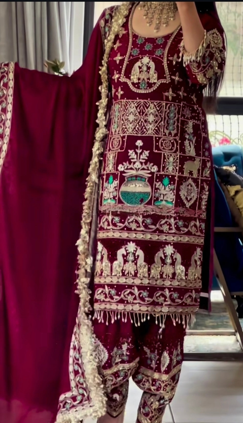 Designer Dhoti Salwar Set with Dupatta – Now in New Colours-NF1247