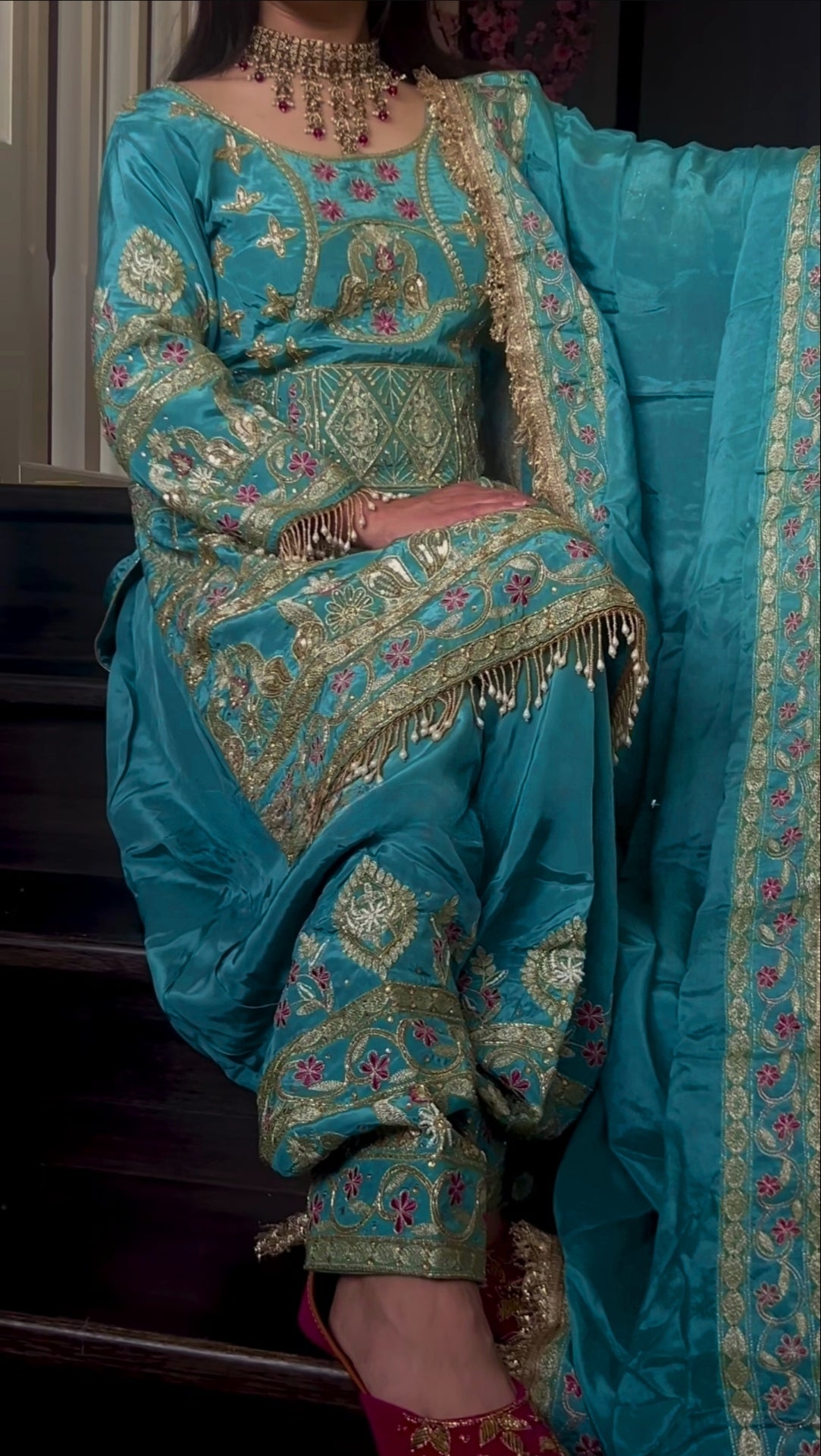 Designer Dhoti Salwar Set with Dupatta – Now in New Colours-NF1247