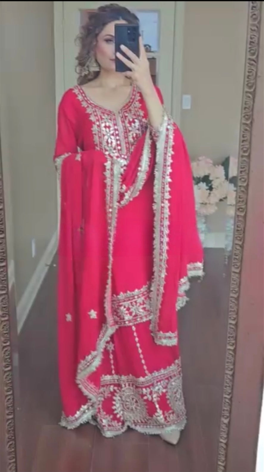 Premium Designer Party Wear Set – Heavy Embroidered Top, Plazzo & Dupatta-ND-5035