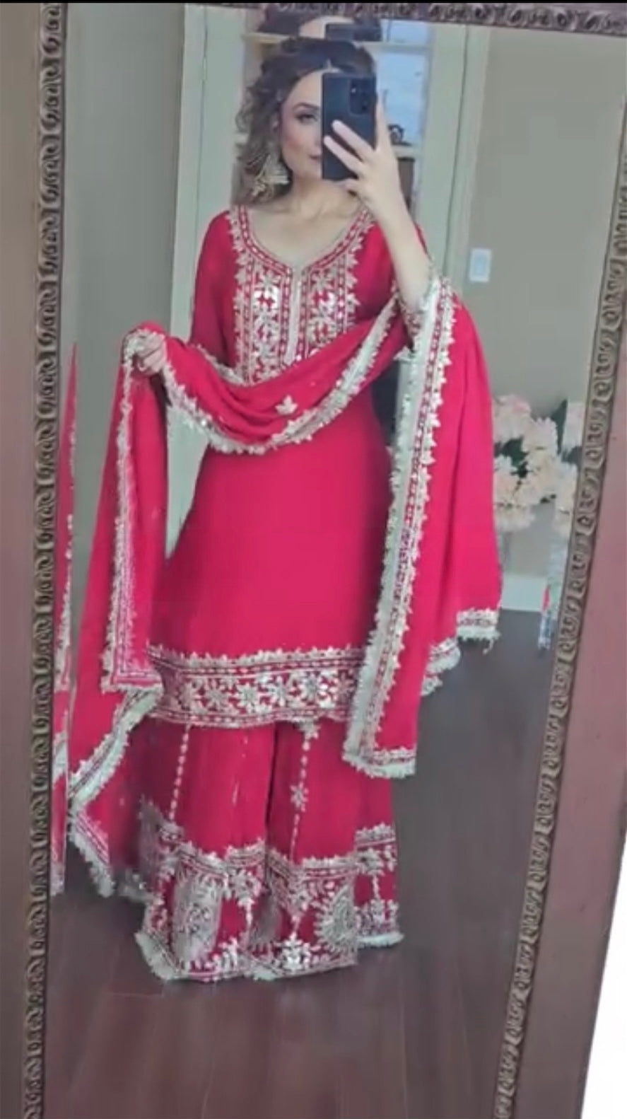 Premium Designer Party Wear Set – Heavy Embroidered Top, Plazzo & Dupatta-ND-5035