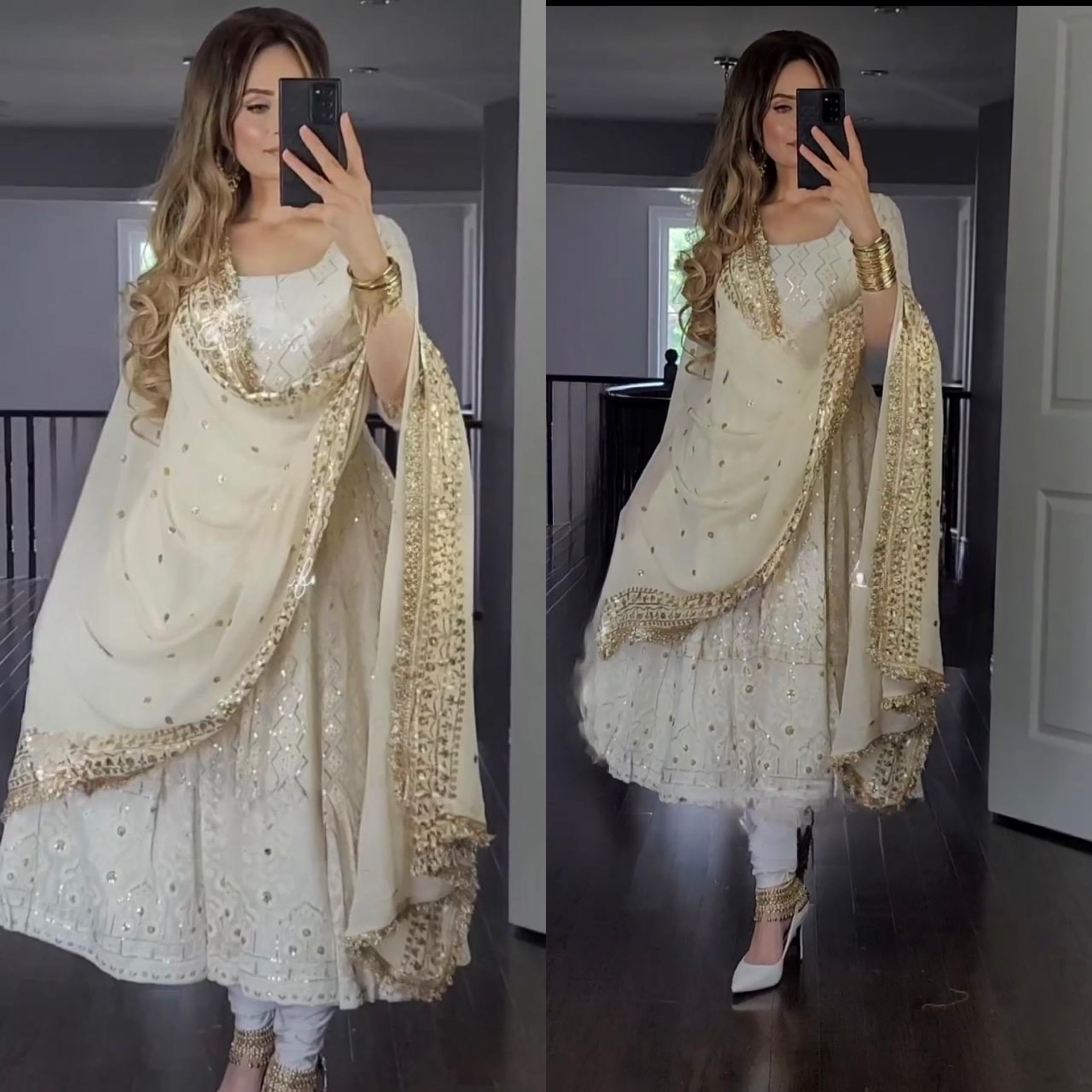 New Designer Anarkali Suit with Dupatta & Pant – Premium Party Wear-NF-1182