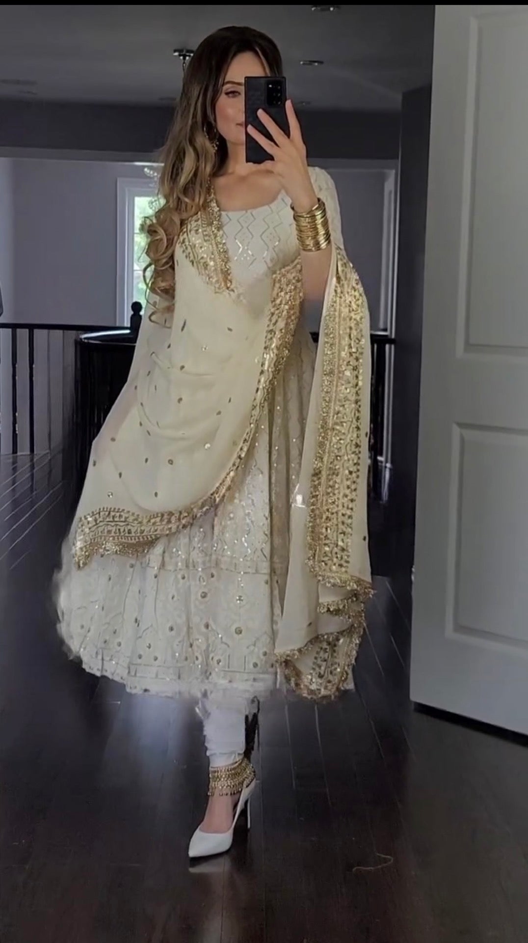 New Designer Anarkali Suit with Dupatta & Pant – Premium Party Wear-NF-1182