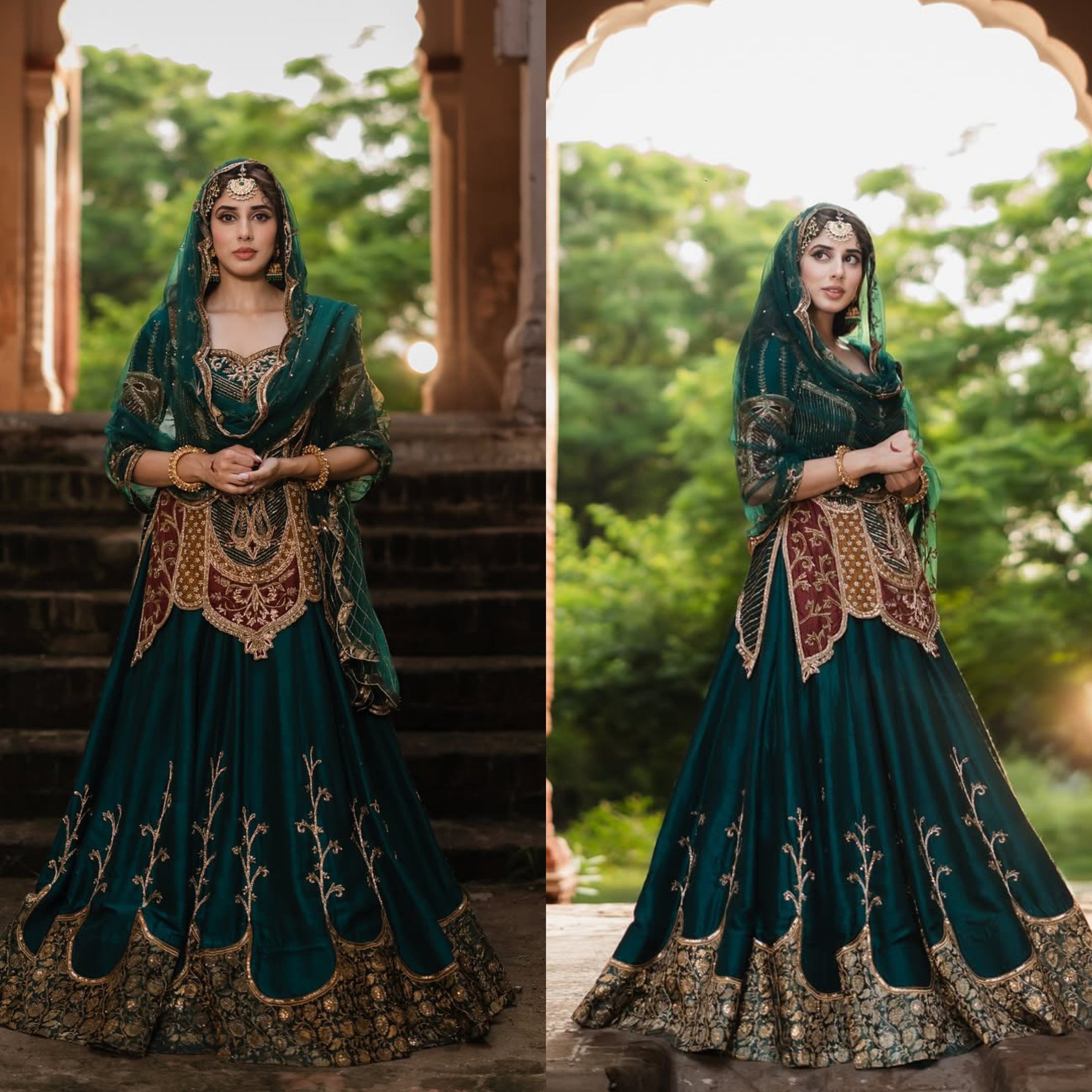 Premium Party Wear Crepe Silk Lehenga with Embroidered Top & Organza Dupatta-NF5043