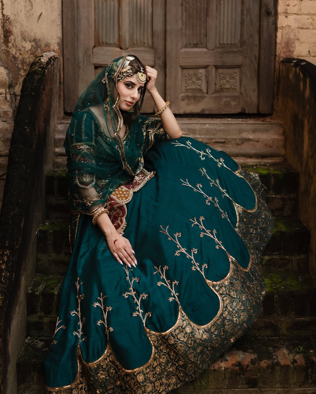 Premium Party Wear Crepe Silk Lehenga with Embroidered Top & Organza Dupatta-NF5043