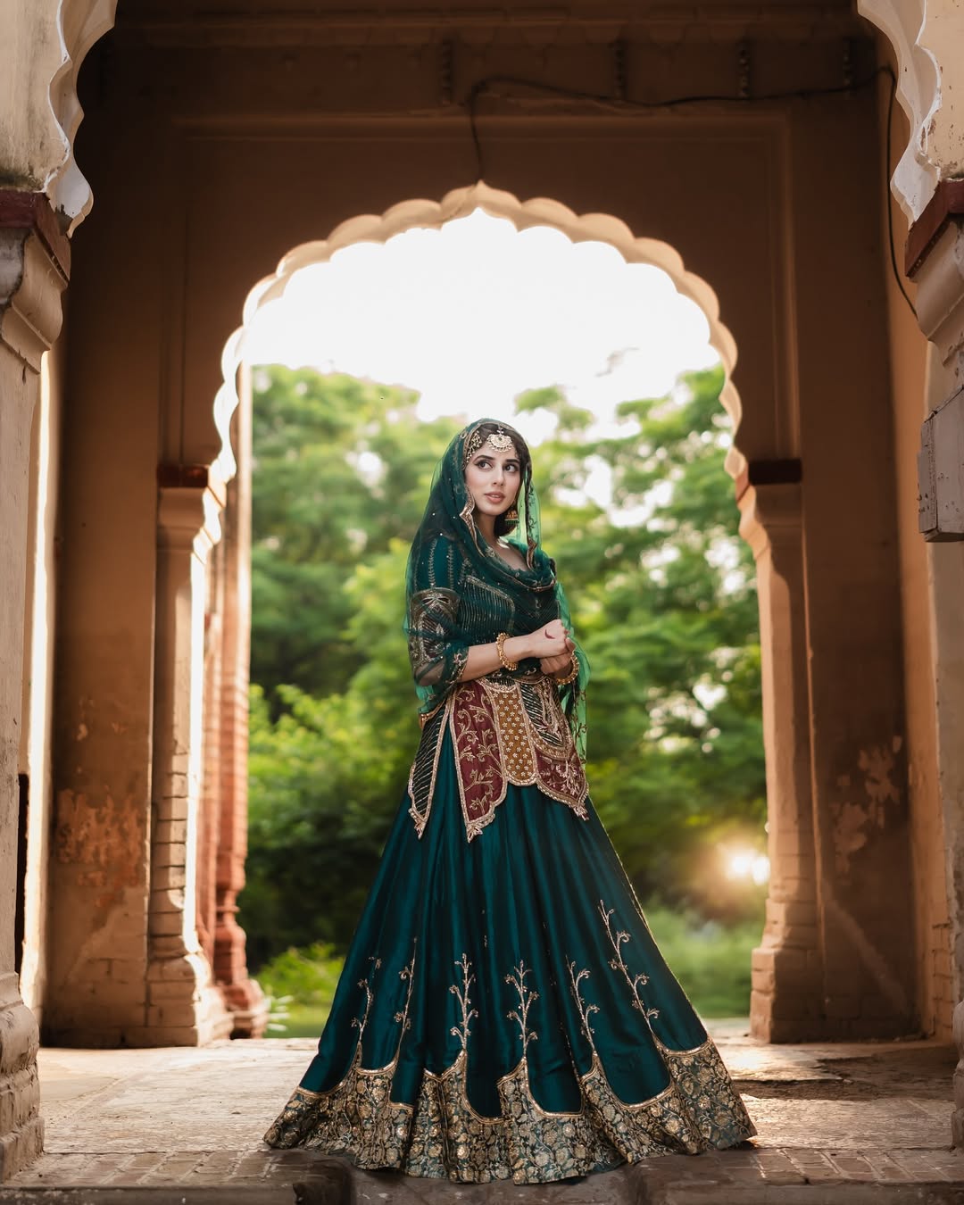 Premium Party Wear Crepe Silk Lehenga with Embroidered Top & Organza Dupatta-NF5043