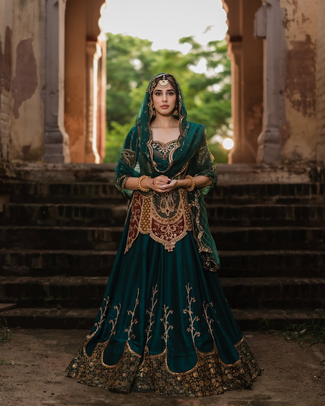 Premium Party Wear Crepe Silk Lehenga with Embroidered Top & Organza Dupatta-NF5043